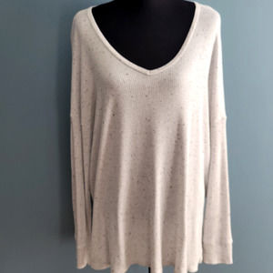 American Eagle Outfitters Women's Oversized Speckled Ribbed Top; XXL